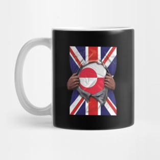 Greenland Flag Great Britain Flag Ripped - Gift for Greenlandic From Greenland Mug